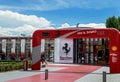 Maranello, Italy Ã¢â¬â July 26, 2017: Main entrance to famous, popular Ferrari museum (Enzo Ferrari).